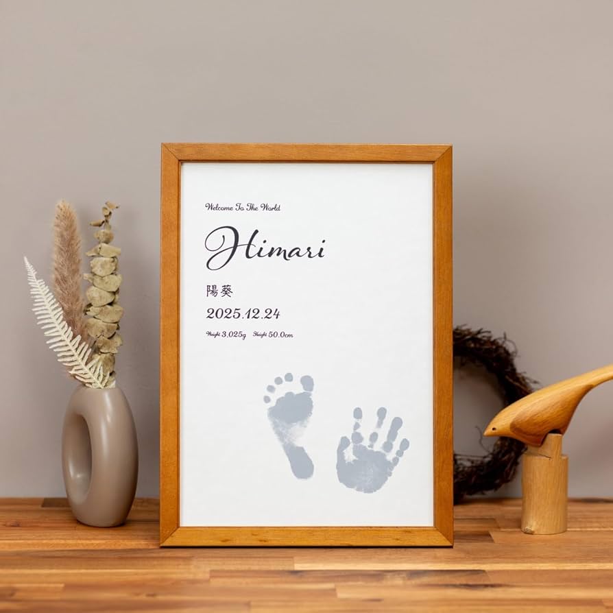 Amazon.co.jp: 手形足形 命名書 A4サイズ【Basic】3枚セット